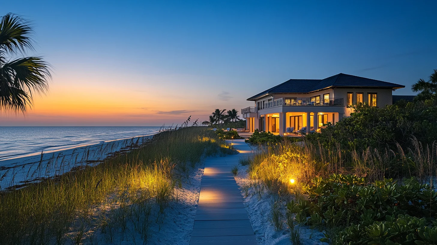Private Gulf-front estate in gated Barefoot Beach